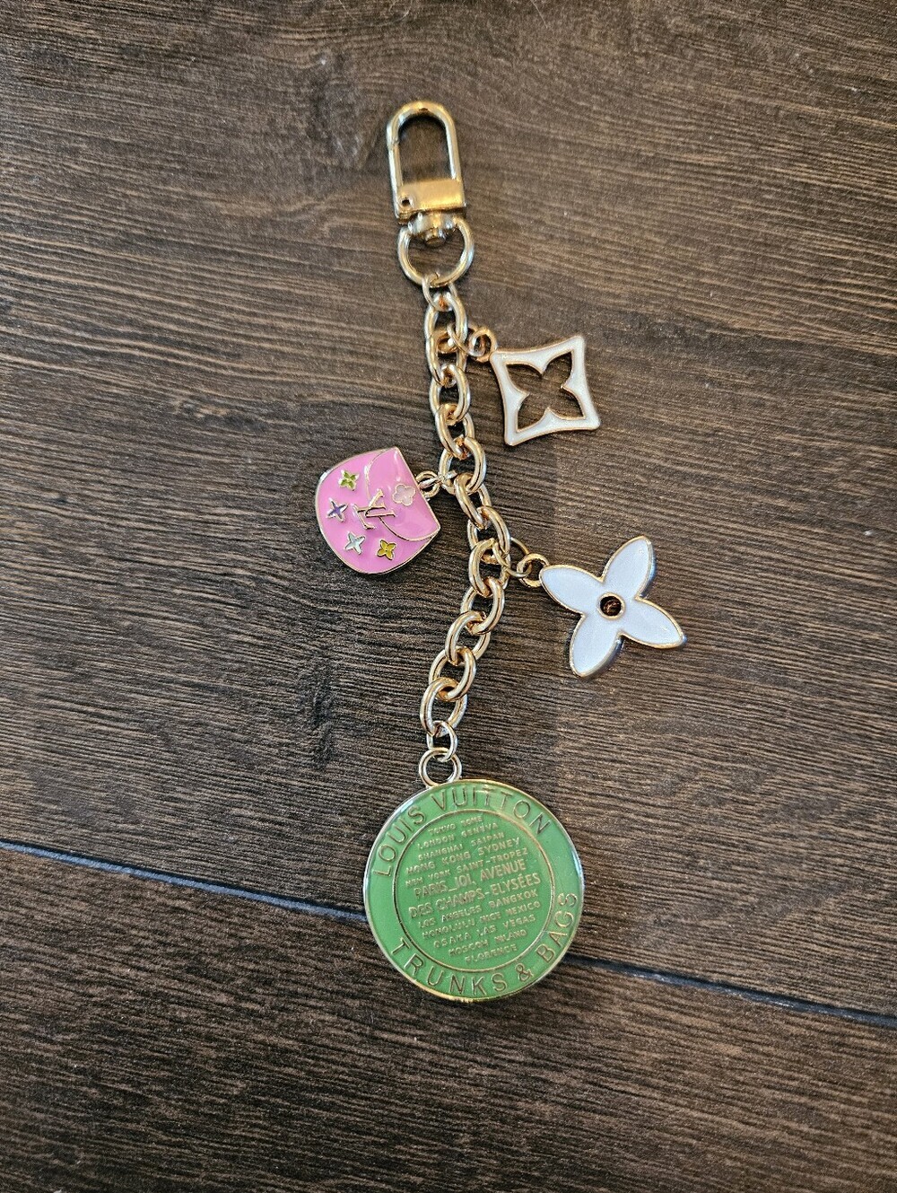 LV Trunks & Bags Medallion + Stamped Purse Charm Reimagined On Handmade Bagcharm